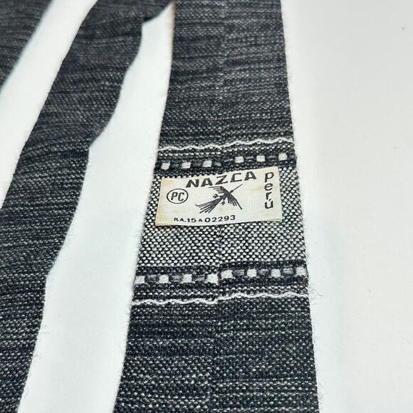 Vintage Unique Nazca Neck Tie Gray Career Office Business Casual Professional - Picture 6 of 11